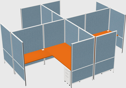 Modern modular quad l-shaped panel system