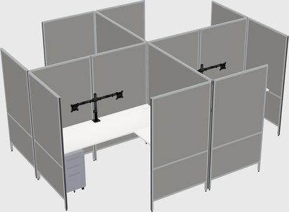Modern modular quad l-shaped panel system