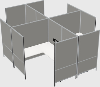 Modern modular quad l-shaped panel system