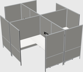Modern modular quad l-shaped panel system