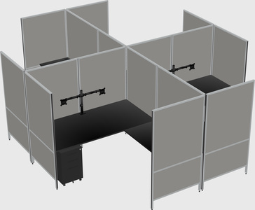 Modern modular quad l-shaped panel system