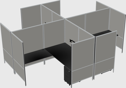 Modern modular quad l-shaped panel system