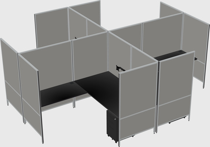 Modern modular quad l-shaped panel system