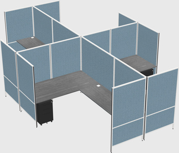 Modern modular quad l-shaped panel system
