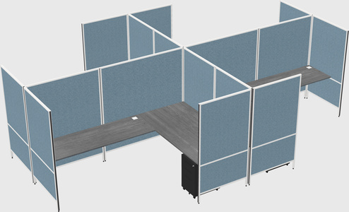 Modern modular quad l-shaped panel system