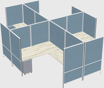 Modern modular quad l-shaped panel system