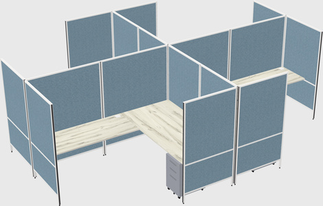 Modern modular quad l-shaped panel system
