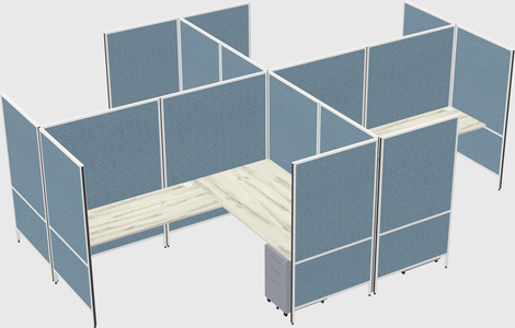 Modern modular quad l-shaped panel system