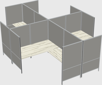 Modern modular quad l-shaped panel system