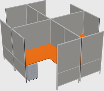 Système de panneaux modulaires modernes en forme de l quadruple