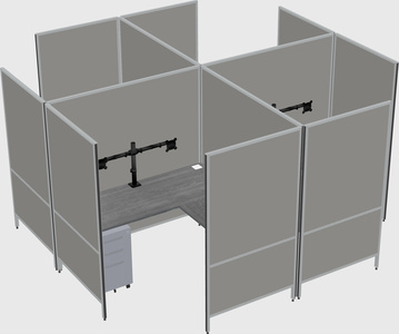 Modern modular quad l-shaped panel system