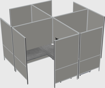 Modern modular quad l-shaped panel system