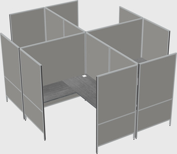 Modern modular quad l-shaped panel system