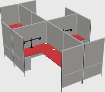 Modern modular quad l-shaped panel system