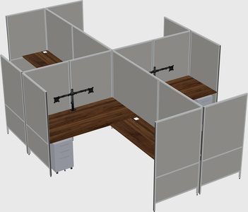 Système de panneaux modulaires modernes en forme de l quadruple