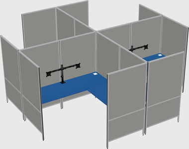 Système de panneaux modulaires modernes en forme de l quadruple