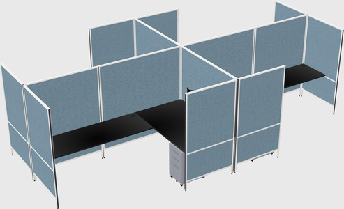 Modern modular quad l-shaped panel system