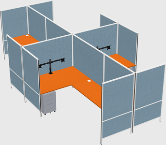 Modern modular quad l-shaped panel system