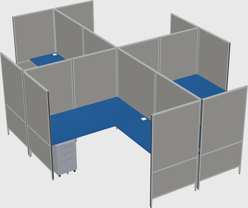 Modern modular quad l-shaped panel system