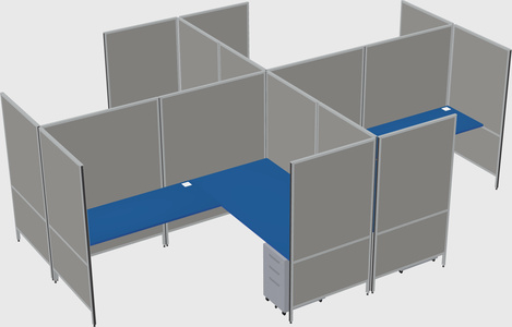 Modern modular quad l-shaped panel system