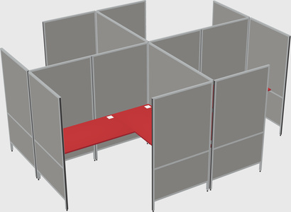Modern modular quad l-shaped panel system