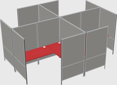 Modern modular quad l-shaped panel system