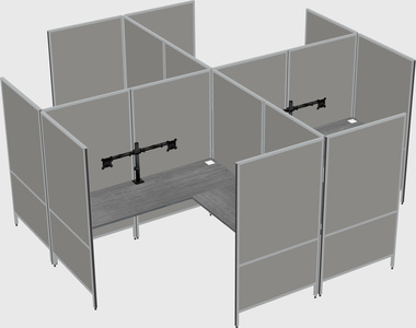 Système de panneaux modulaires modernes en forme de l quadruple