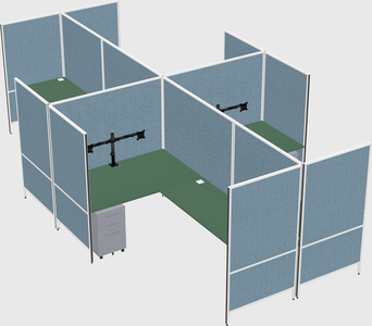 Modern modular quad l-shaped panel system