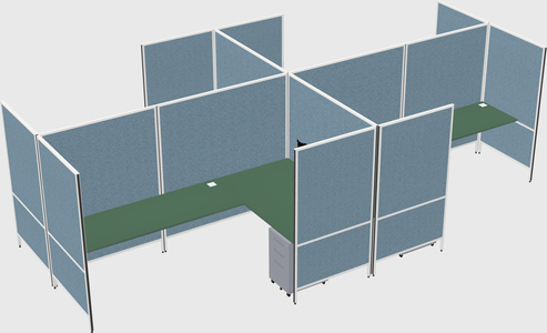Modern modular quad l-shaped panel system