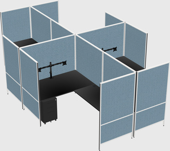 Modern modular quad l-shaped panel system