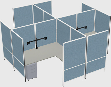 Modern modular quad l-shaped panel system