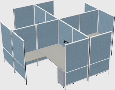 Modern modular quad l-shaped panel system