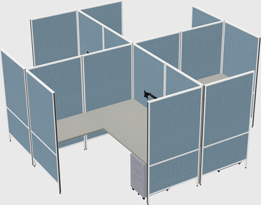 Modern modular quad l-shaped panel system