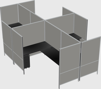 Modern modular quad l-shaped panel system