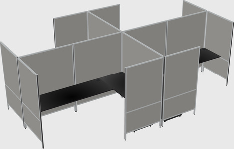 Modern modular quad l-shaped panel system
