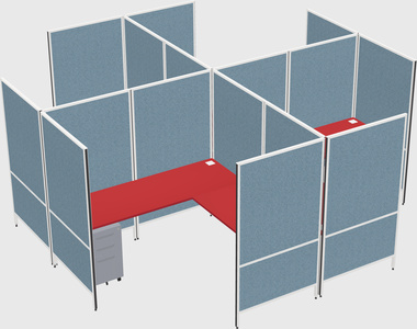 Modern modular quad l-shaped panel system