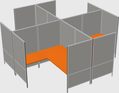 现代模块化四边形l型面板系统