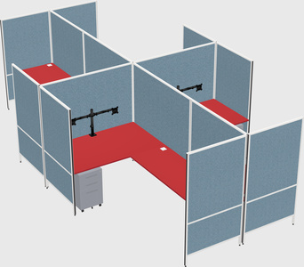 Modern modular quad l-shaped panel system