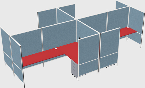 Modern modular quad l-shaped panel system