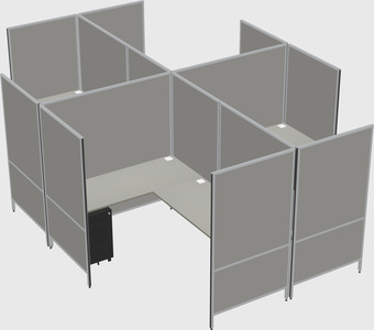 Modern modular quad l-shaped panel system