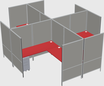 Modern modular quad l-shaped panel system