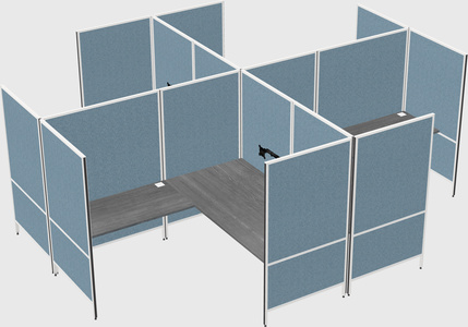 Système de panneaux modulaires modernes en forme de l quadruple
