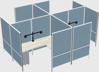 Modern modular quad l-shaped panel system