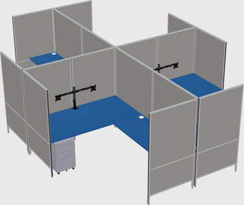 Modern modular quad l-shaped panel system