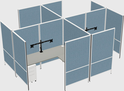 Modern modular quad l-shaped panel system