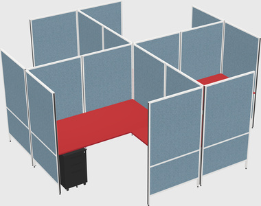 Modern modular quad l-shaped panel system