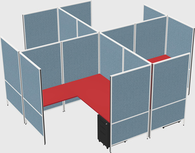 Modern modular quad l-shaped panel system