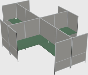 Modern modular quad l-shaped panel system