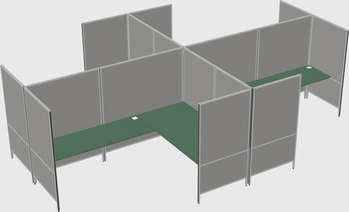 Modern modular quad l-shaped panel system