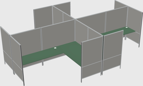 Modern modular quad l-shaped panel system